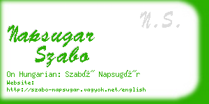 napsugar szabo business card